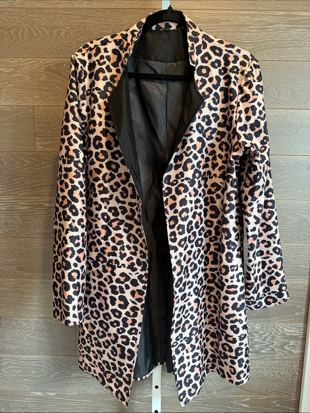 Leopard Print Open Front Coat